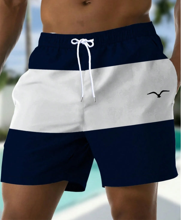 Short bleu et blanc