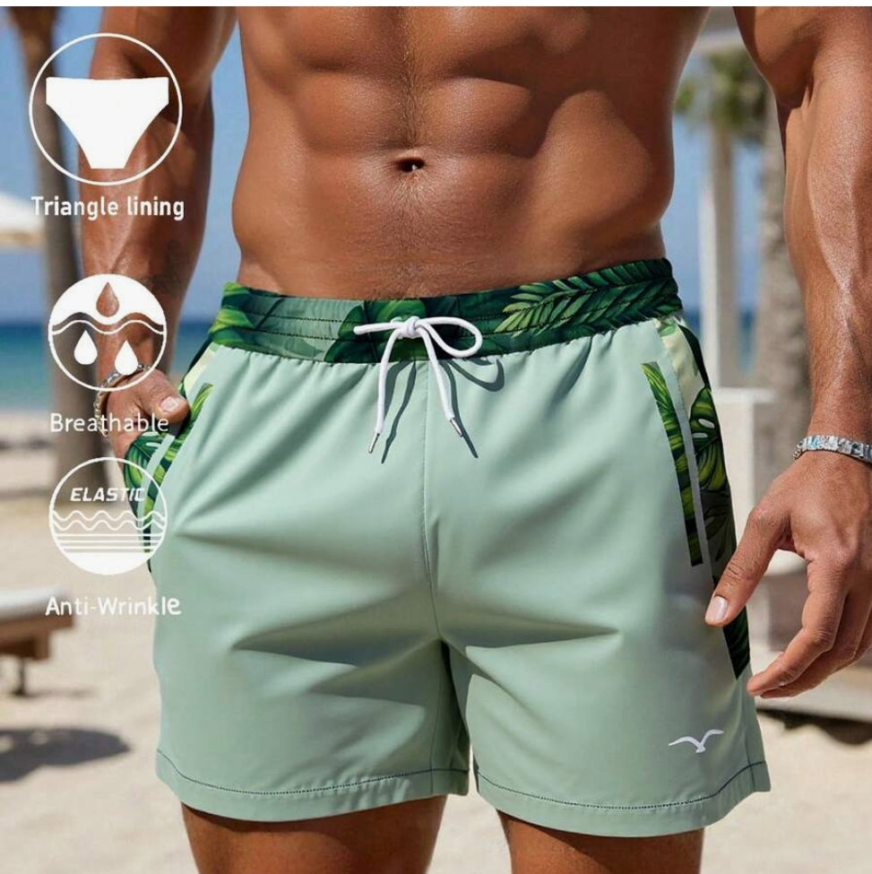 short de bain homme vert